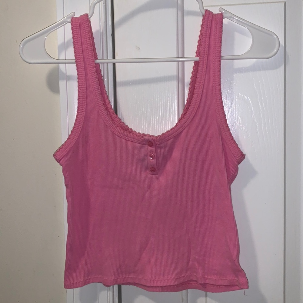 Forever 21 henley cropped tank top